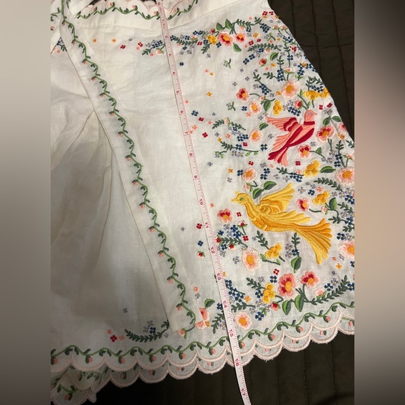 NEW WITH TAGS Zimmermann Carnaby Embroidered Bird Shorts